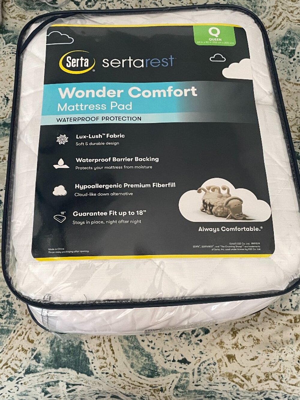 Serta Wonder Comfort queen-size mattress -soft Lux-Lush fabric top-NWT